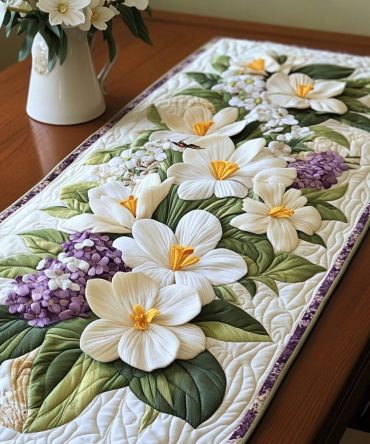 Floral Whispers Quilted Table Runner