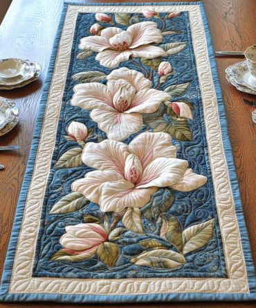 Flourishing Magnolia Quilted Table Runner
