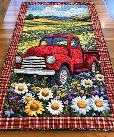 Flower-Power Pickup Quilted Table Runner