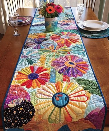 Flower Breeze Quilted Table Runner