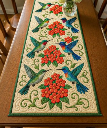 Flower Dance Quilted Table Runner