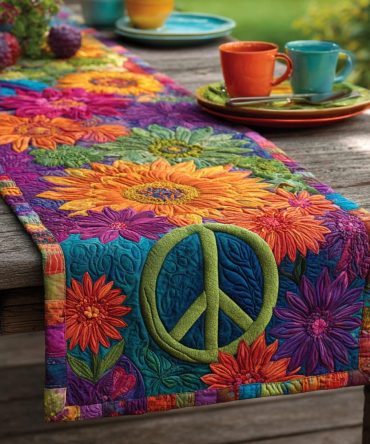 Flower Power Quilted Table Runner