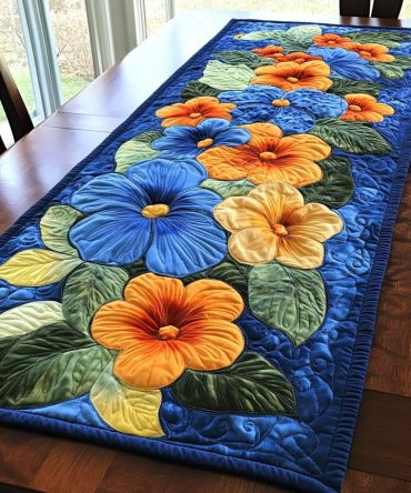 Flower Radiance Quilted Table Runner