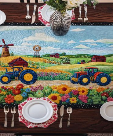 Flowered Road Quilted Table Runner