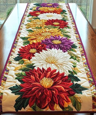 Flowering Fields Quilted Table Runner
