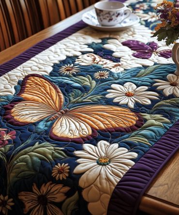 Fluttering Fancy Quilted Table Runner