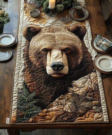 Bear Quilted Table Runner