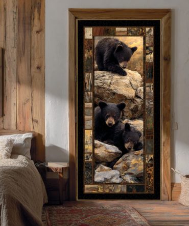 Forest Bear Quilted Door Cover