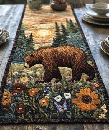 Forest Bear Quilted Table Runner