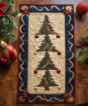 Forest Bells Quilted Table Runner