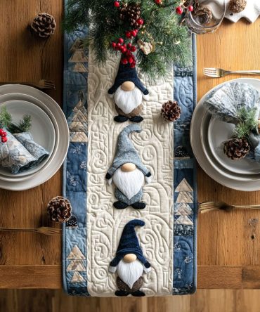 Forest Frost Quilted Table Runner