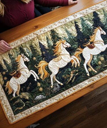 Forest Gallop Quilted Table Runner
