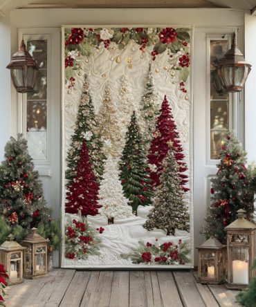 Forest Magic Quilted Door Cover