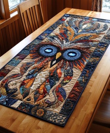 Forest Owl Quilted Table Runner
