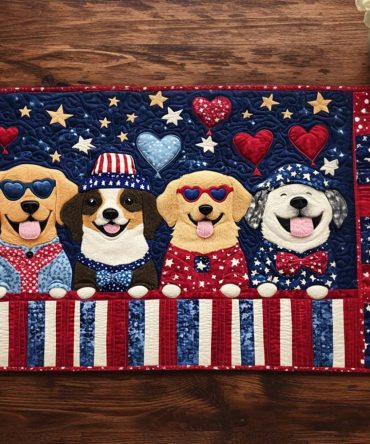 Four Paws Freedom Quilted Table Runner