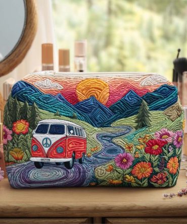 Free Spirit Horizons Quilted Makeup Bag