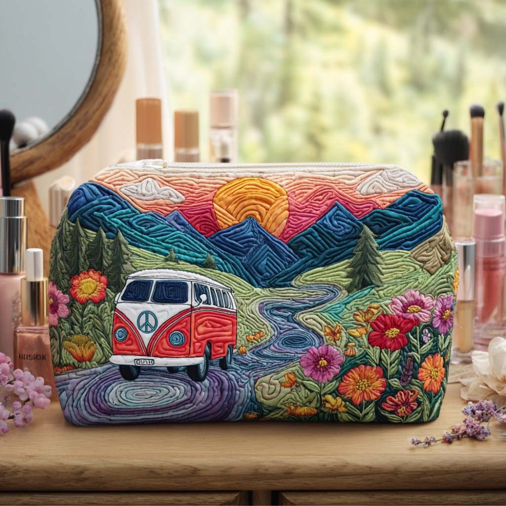 Free Spirit Horizons Quilted Makeup Bag