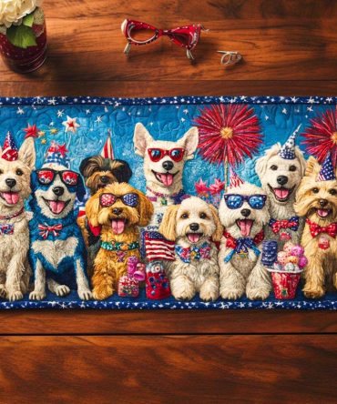Freedom Barkers Quilted Table Runner