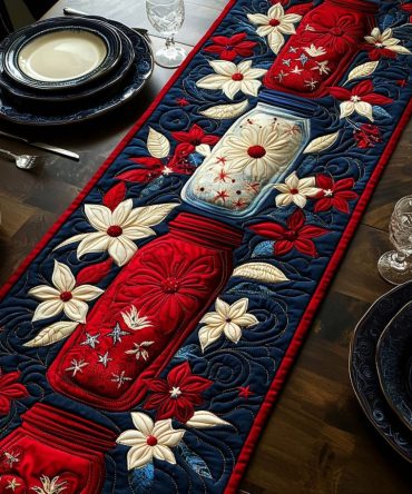 Freedom Mason Quilted Table Runner