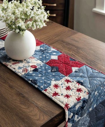Freedom Stars Quilted Table Runner