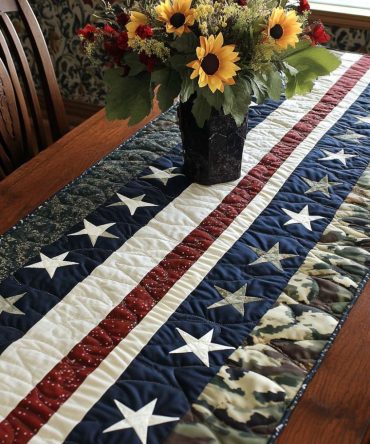Freedom Stitched Quilted Table Runner