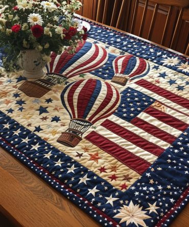 Freedom In Flight Quilted Table Runner