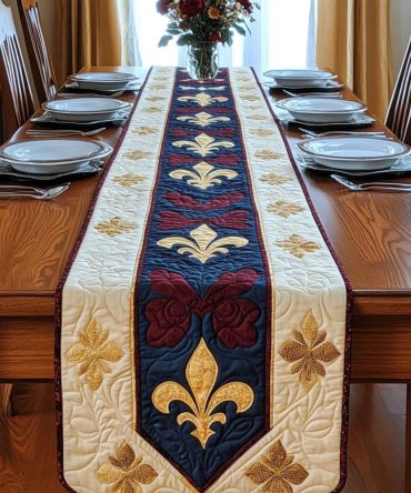 French Crest Quilted Table Runner