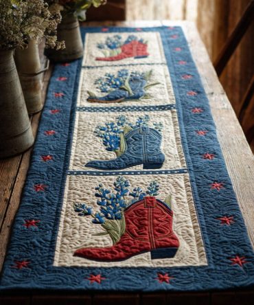 Frontier Stars Quilted Table Runner
