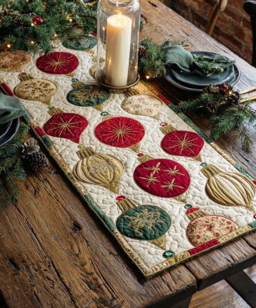 Frost Bell Quilted Table Runner