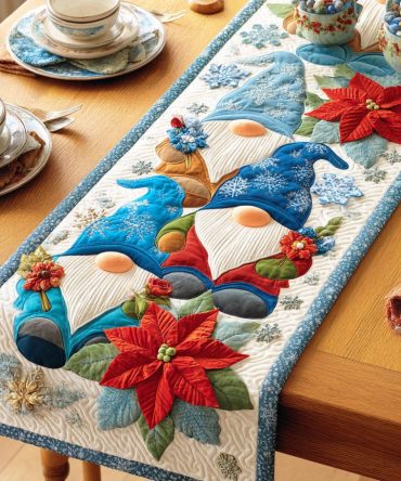 Frost Gnome Tale Quilted Table Runner