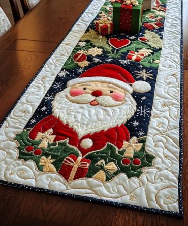 Frosted Charm Quilted Table Runner