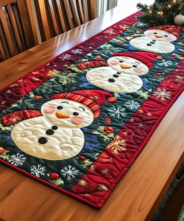 Frosted Friends Quilted Table Runner