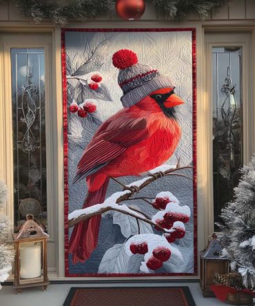 Frosted Melody Quilted Door Cover