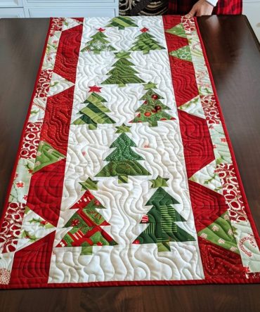 Frosty Fir Quilted Table Runner