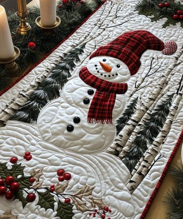 Frosty Delight Quilted Table Runner
