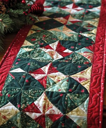Frosty Delight Quilted Table Runner