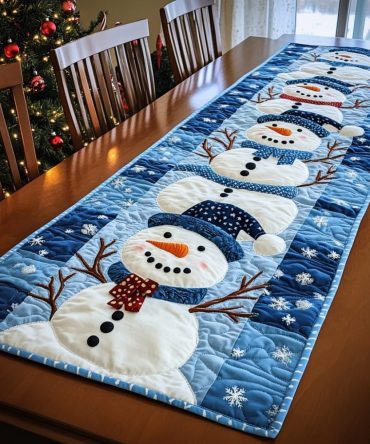Frosty Festivity Quilted Table Runner