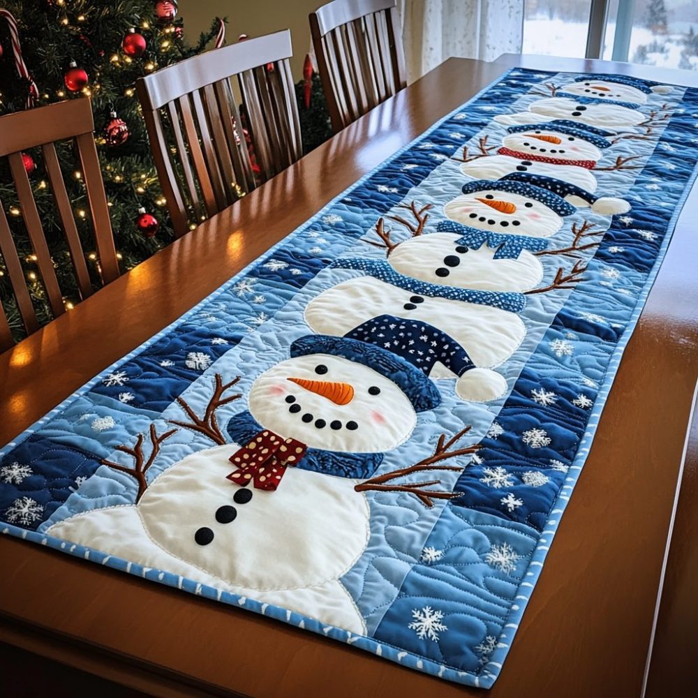 Frosty Festivity Quilted Table Runner