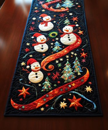Frosty Friends Quilted Table Runner