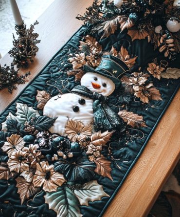 Frosty Glow Quilted Table Runner