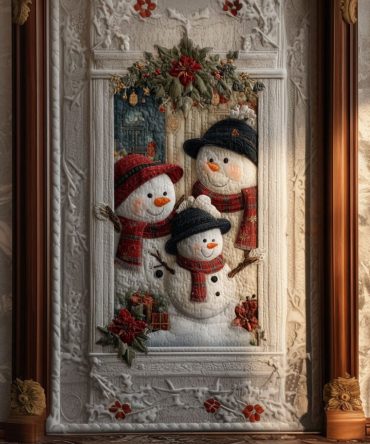 Frosty Greeting Quilted Door Cover