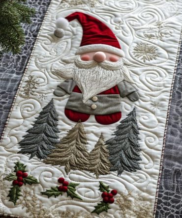 Frosty Path Quilted Table Runner