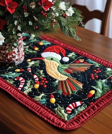 Frosty Wings Quilted Table Runner