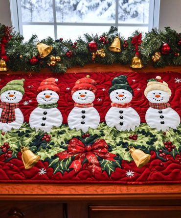 Frosty Wonderland Quilted Table Runner