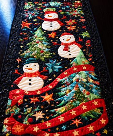 Frosty Wonderland Quilted Table Runner