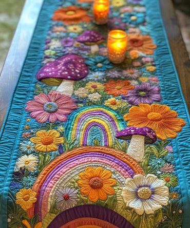 Fungi Fantasia Quilted Table Runner