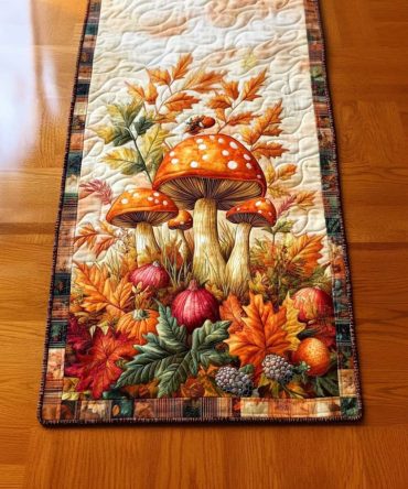Fungi Festivities Quilted Table Runner