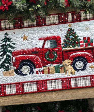 Furry Holiday Joyride Quilted Table Runner