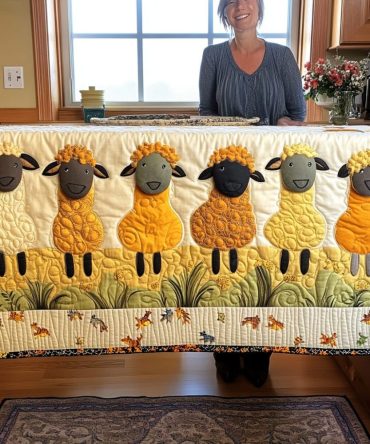 Fuzzy Herd Quilted Table Runner