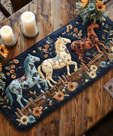 Gallop Bloom Quilted Table Runner